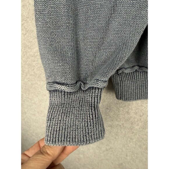 Cabelas Sweater Mens Large Blue Knit Henley 100% Cotton Washed‎ Out Cozy Preppy - Picture 6 of 12